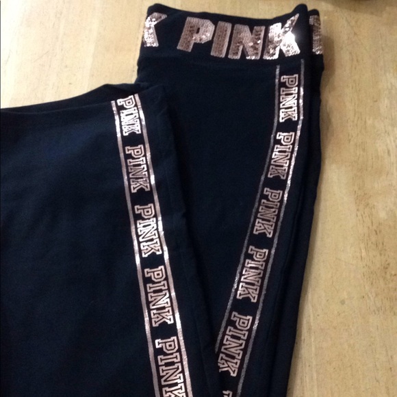 😍️Pink bling flat waist cotton yoga pants😍 - Picture 5 of 5